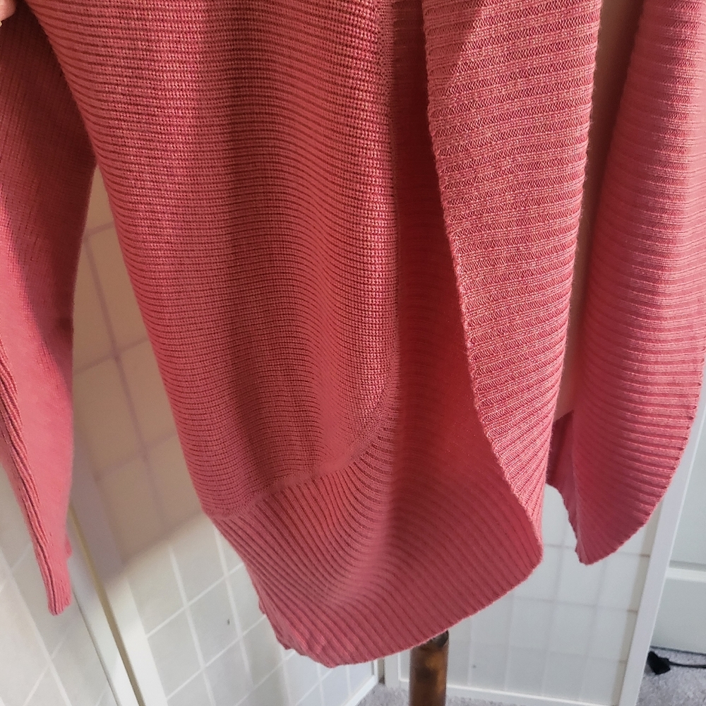 TALBOTS Wool Pink Open Cardigan Sweater New XL - Picture 4 of 9